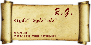 Rigó Győző névjegykártya